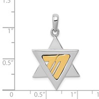 14K Two-tone Star of David Pendant view 3