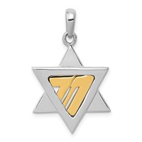 14K Two-tone Star of David Pendant view 1