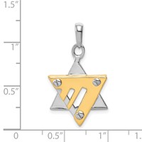 14K Two-tone Star of David Pendant view 3