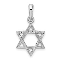 14K White Gold Star of David Pendant view 3