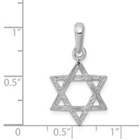 14K White Gold Star of David Pendant view 4