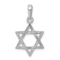 14K White Gold Star of David Pendant view 1