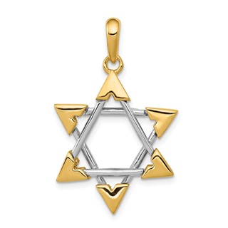 14k Two-tone Star of David Pendant