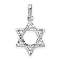 14K White Gold Star of David Pendant view 3