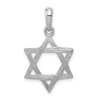 14K White Gold Star of David Pendant view 1