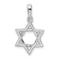 14K White Gold Star of David Pendant view 3