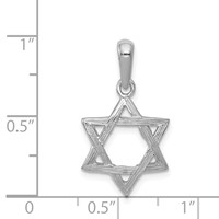 14K White Gold Star of David Pendant view 4