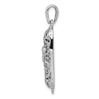 14K White Gold 3-D Mezuzah Pendant view 2