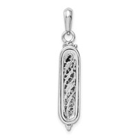 14K White Gold 3-D Mezuzah Pendant view 3
