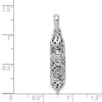 14K White Gold 3-D Mezuzah Pendant view 4