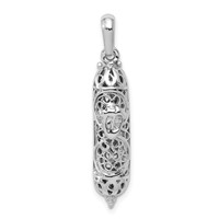 14K White Gold 3-D Mezuzah Pendant view 1