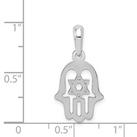 14K White Gold Star of David Chamseh Pendant view 4