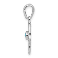 14K White Gold Turquoise Chamseh Pendant view 2
