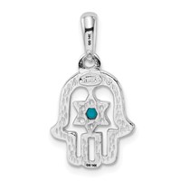14K White Gold Turquoise Chamseh Pendant view 3