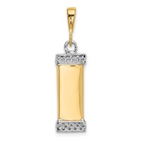 14K Two-Tone 3-D Mezuzah Pendant with Shin view 3