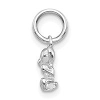 14K White Gold Teddy Bear Charm view 2