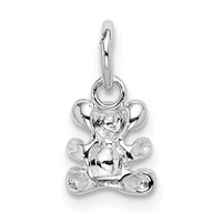 14K White Gold Teddy Bear Charm view 3