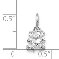 14K White Gold Teddy Bear Charm view 4
