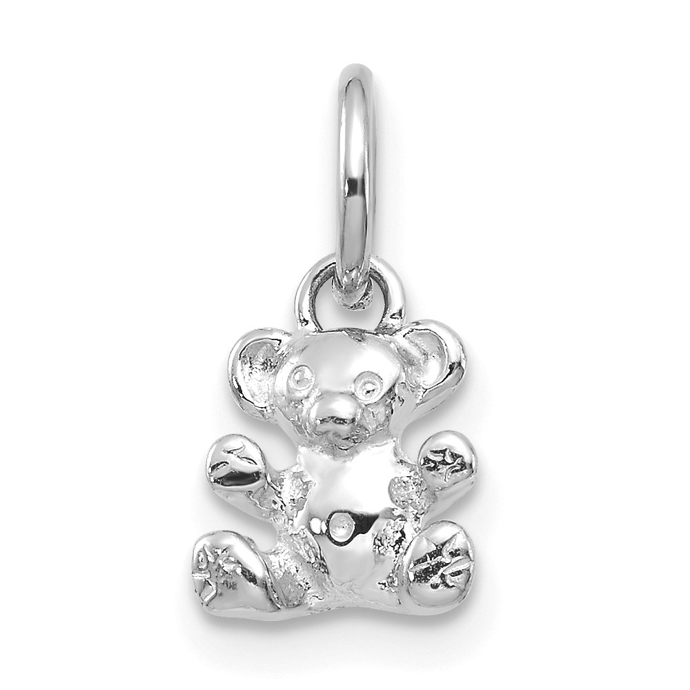 14K White Gold Teddy Bear Charm