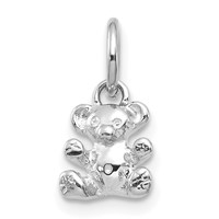 14K White Gold Teddy Bear Charm view 1