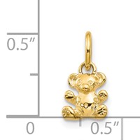 14K Yellow Gold Polished Teddy Bear Charm view 4