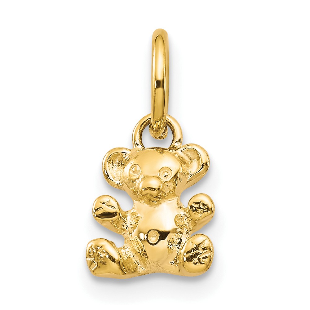 14K Yellow Gold Polished Teddy Bear Charm