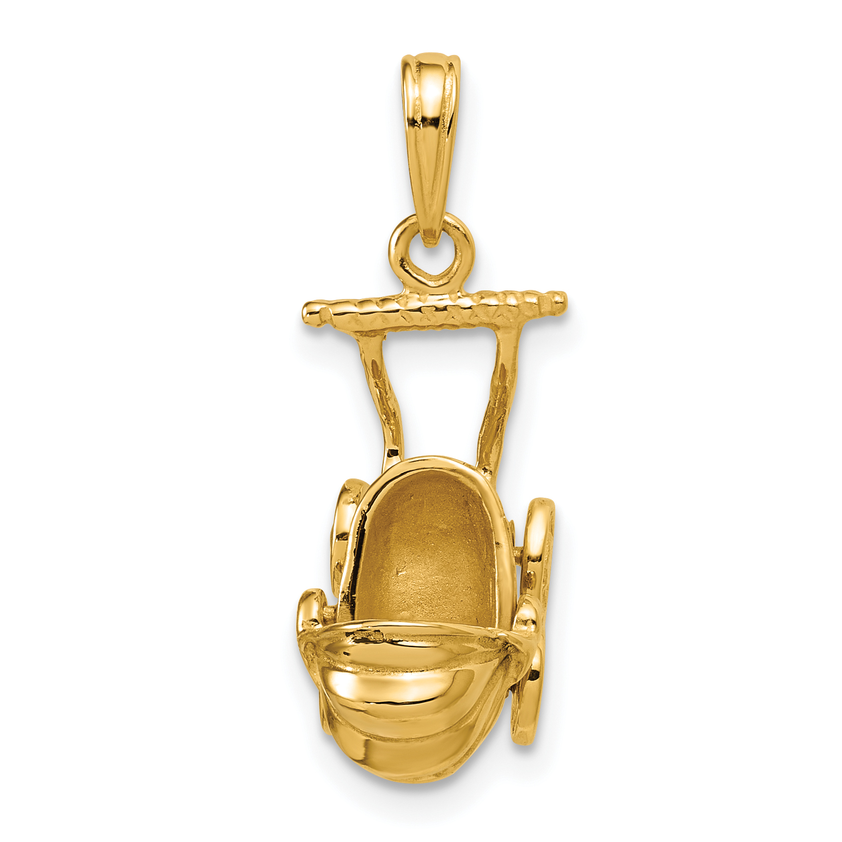 14k  3D Baby Carriage Charm (K1336)