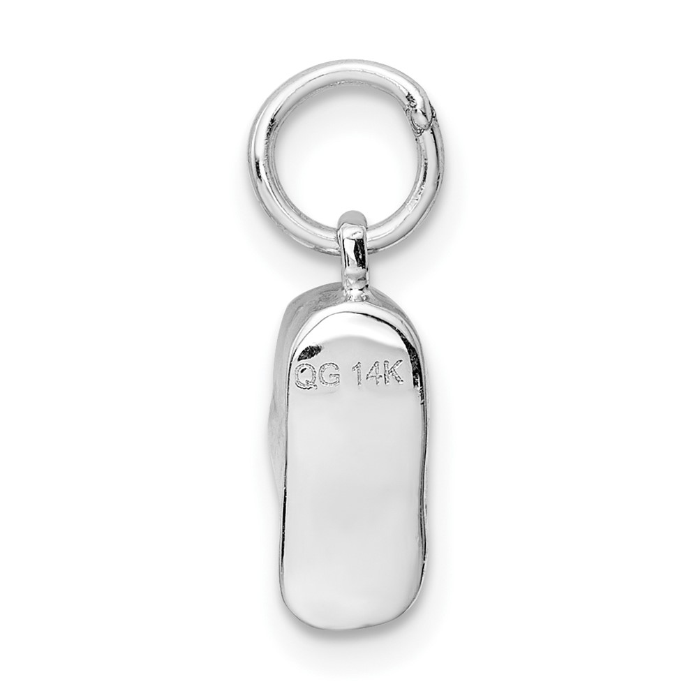 14k  3D White Gold Baby Shoe Charm (K1340)