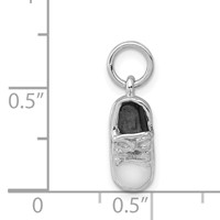 14K 3-D White Gold Baby Shoe Charm view 3