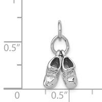 14K White Gold 3-D Moveable Baby Shoes Charm view 3