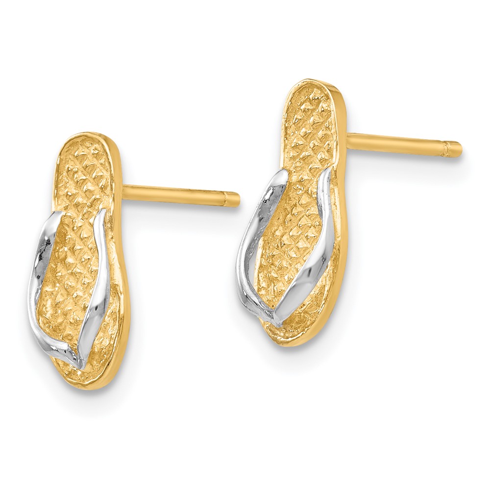 14K and Rhodium Flip Flop Earrings (K1397)