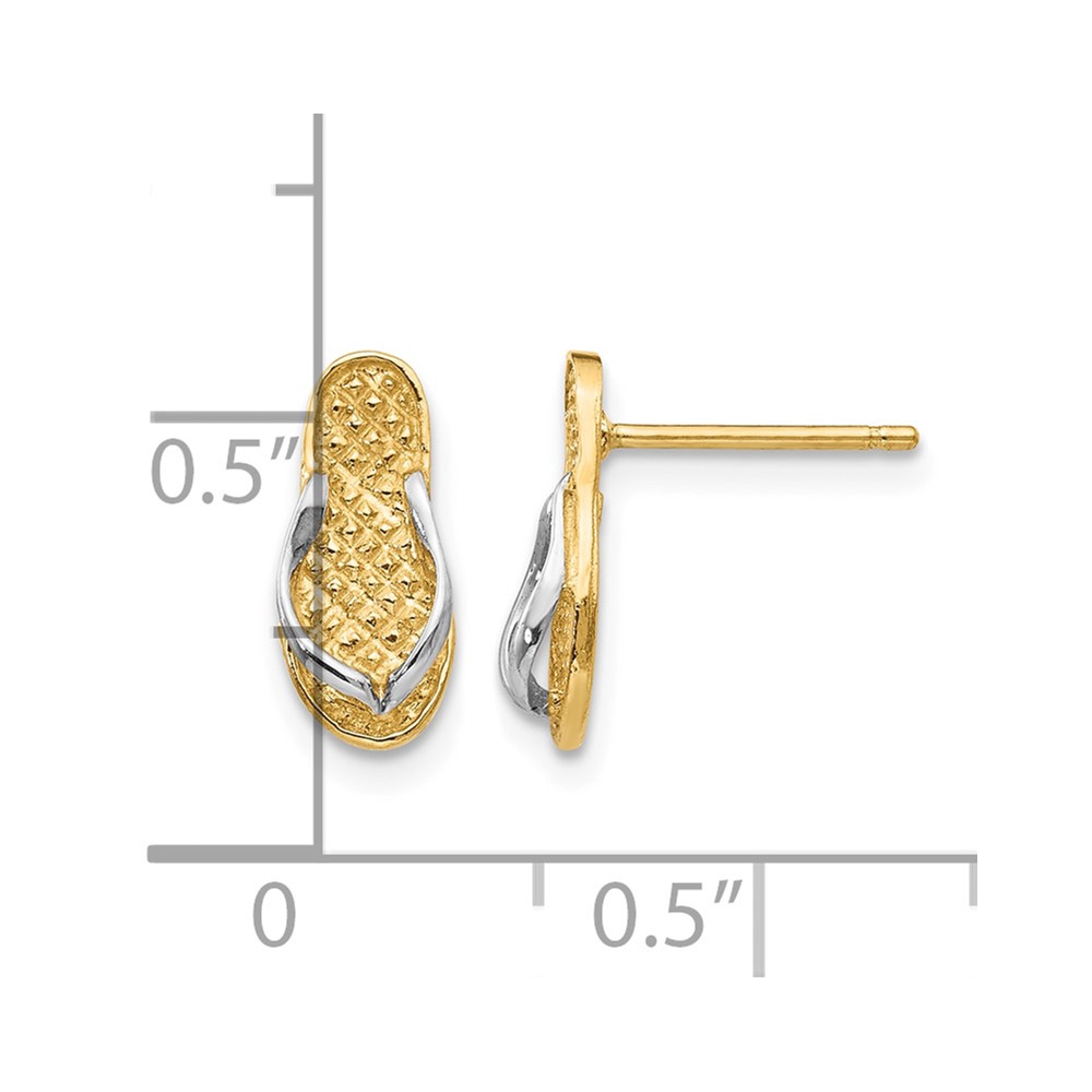 14K and Rhodium Flip Flop Earrings (K1397)
