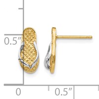 14K and White Rhodium Flip-Flop Post Earrings view 4
