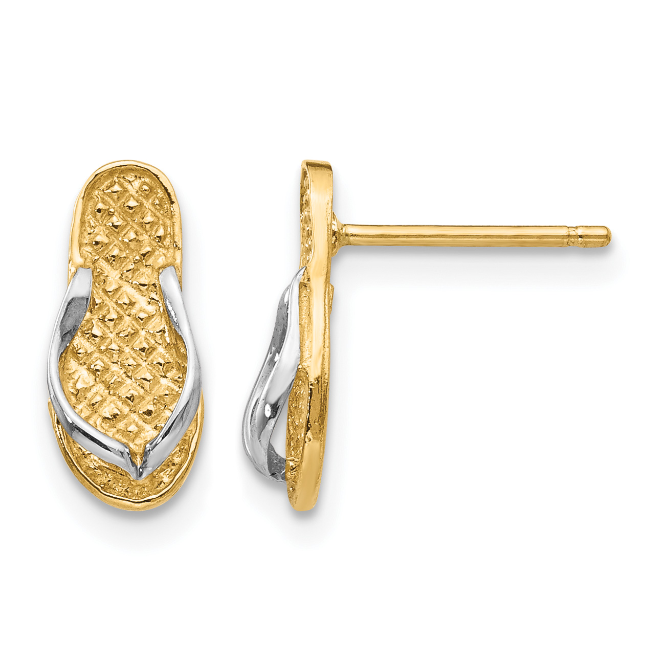 14K and Rhodium Flip Flop Earrings (K1397)