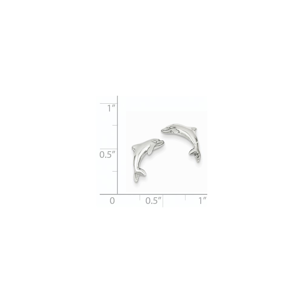 14k White Gold Dolphin Earrings (K1403)