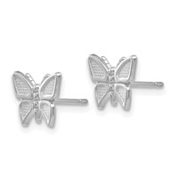 14K White Gold Polished Butterfly Post Earrings view 2