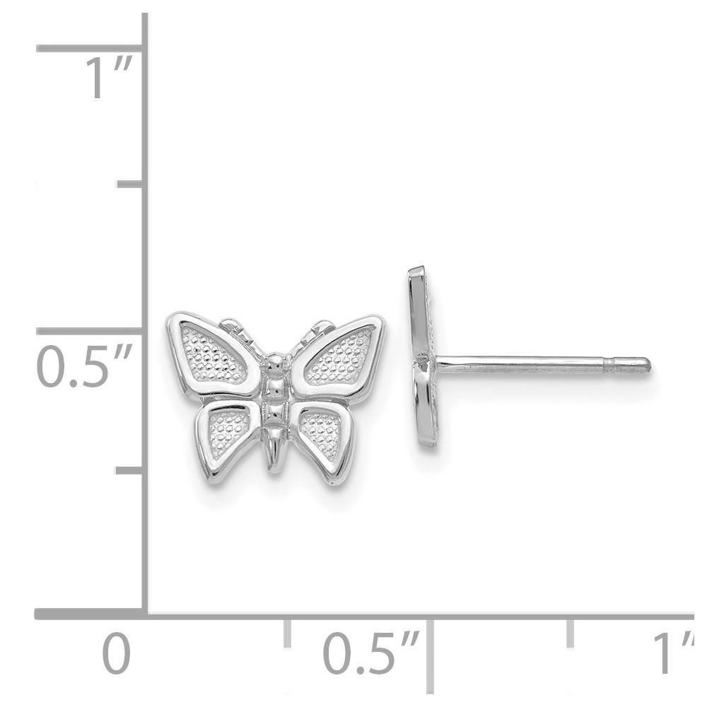 14k White Gold Butterfly Earrings (K1409)