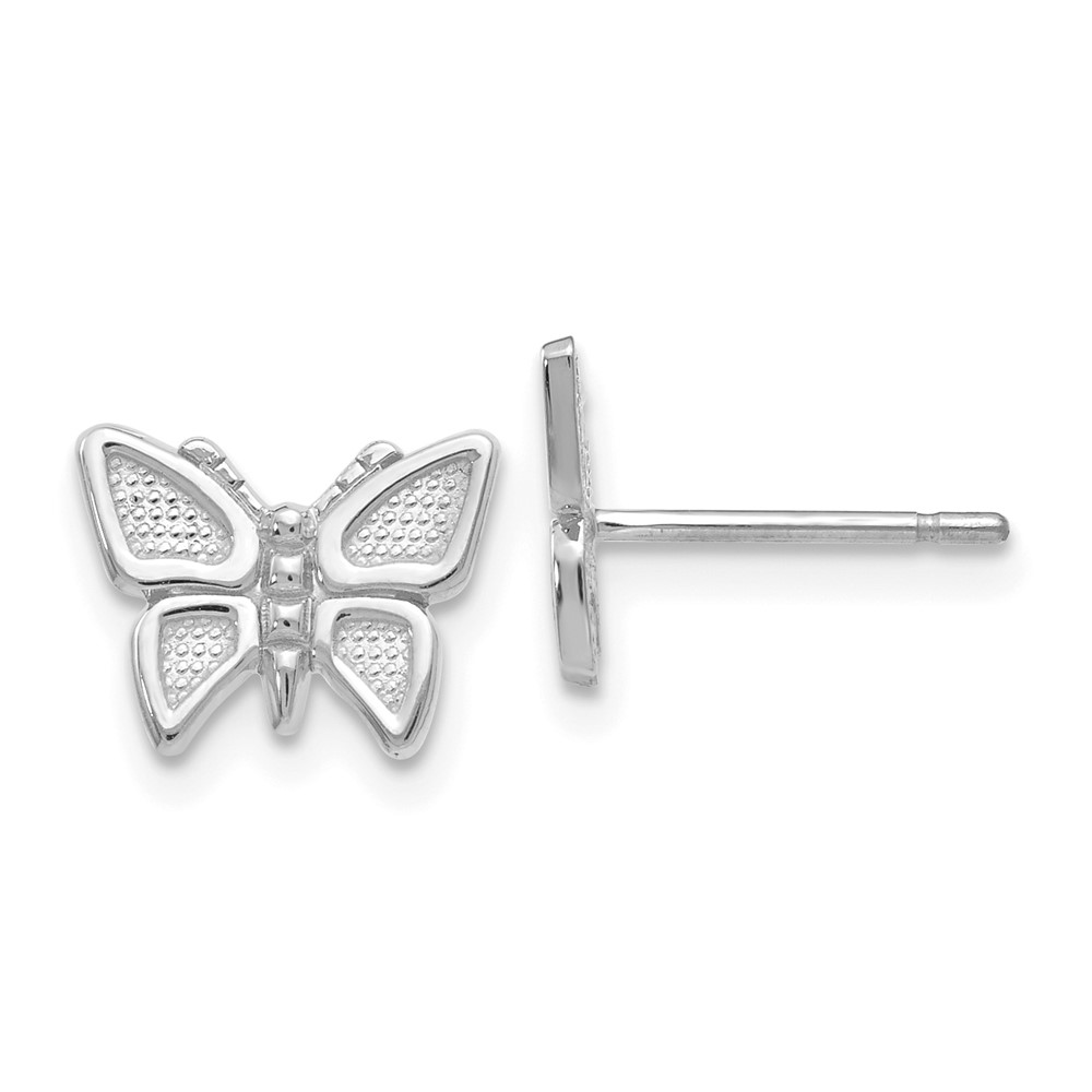 14k White Gold Butterfly Earrings (K1409)