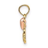 14K Two-tone Mom Pendant with Heart view 2
