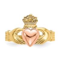 14K Two-tone Claddagh Size 1 Ring view 5