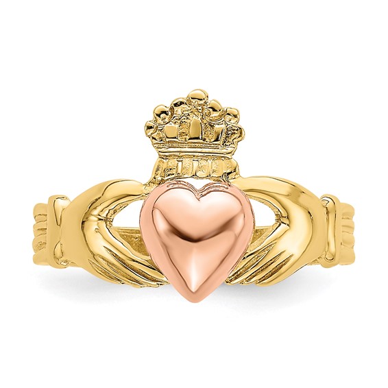 14k Two-tone Claddagh Size 1 Baby / Childs Ring