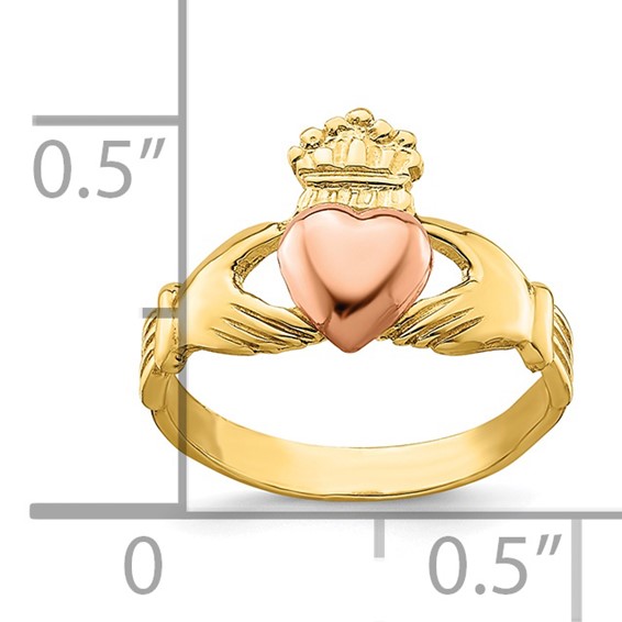 14k Two-tone Claddagh Size 1 Baby / Childs Ring