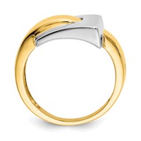 14K Two-tone Polished Buckle Ring view 2