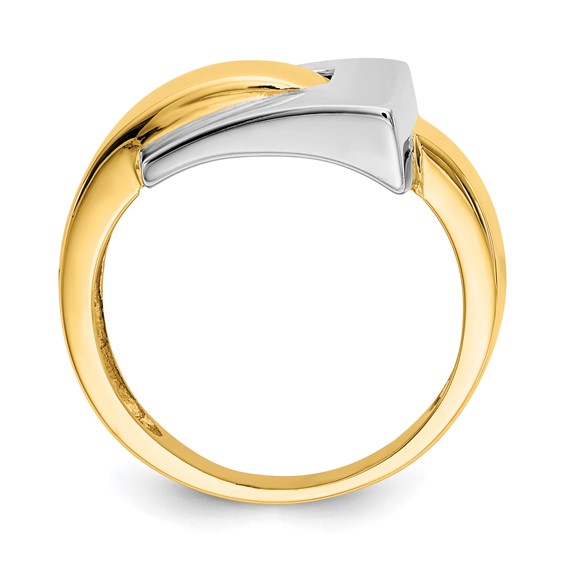 14k Two-tone Polished Buckle Ring
