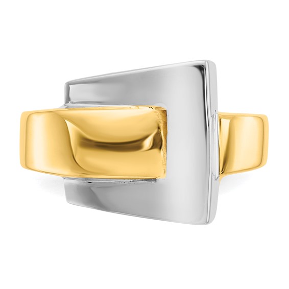 14k Two-tone Polished Buckle Ring