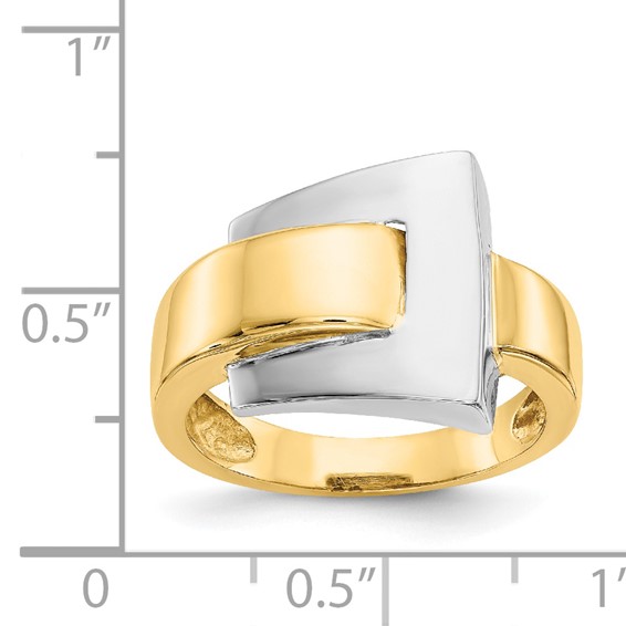 14k Two-tone Polished Buckle Ring