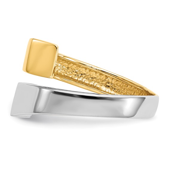 14k Two-tone Square Bypass Ring