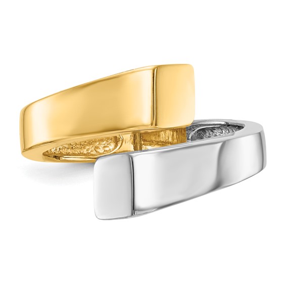 14k Two-tone Square Bypass Ring