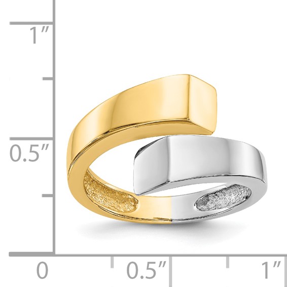14k Two-tone Square Bypass Ring