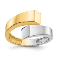 14K Two-tone Square Bypass Ring view 1